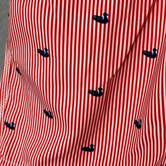 Island Haze Mens Red Stripe Ducks Swim Trunks Cruise Summer Beach New XXL - Picture 2 of 5